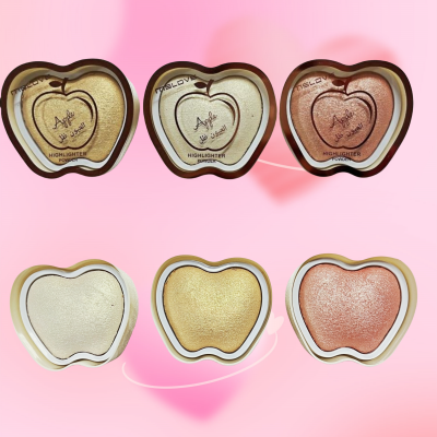 Factory OEM Apple Shape Make up Face Shimmer Highlighter Baked Powder Glow Loose Makeup Highlighter Powder Polvo De Cara photo-4