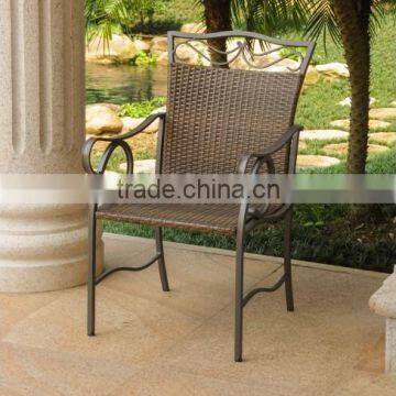 High quality best selling brown wicker PE chair with iron frame from Vietnam