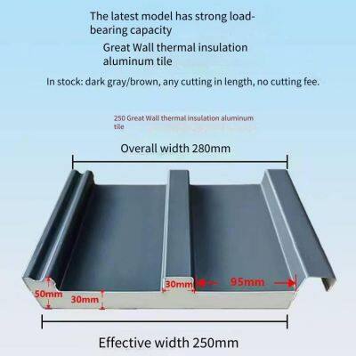 Двухслойные теплоизоляционные алюминиевые листы для крыш, алюминиевые сплавные плитки в виде «Великой стены» от завода-изготовителя с возможностью настройки длины