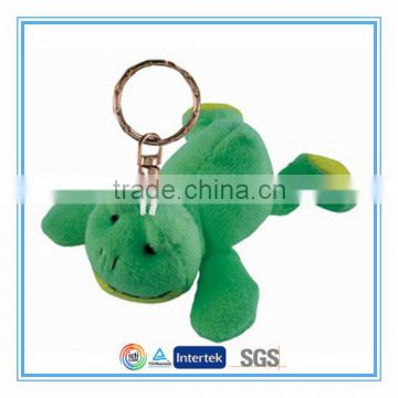 Cheap mini stuffed animal keychains 4" green frog toy