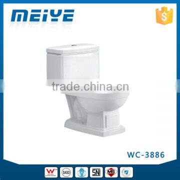 WC-3886 Сифонный однофундаментный туалет с мягким затвором и снижающимся механизмом закрытия, унитаз