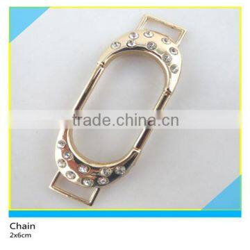 Belt Buckle Design Gold Plated Metal Chian Rhinestone Setting Diamond Chian Belt