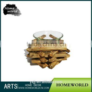 Professional Fancy Design Handmade Wooden Desktop Candle Holder