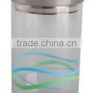 Fashion Plastic Canister (Wave Pattern) with electroplated lid different sizes available