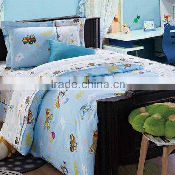 Reactive Dye Print Toy Bedding Cotton Child Duvet Cover Bed Set 200TC In Blue Color