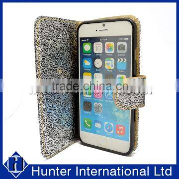 Retro Flower PU Leather Wallet Case For IPhone 6S photo-2