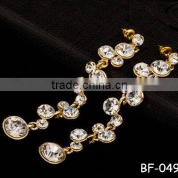 Wholesale alloy long flower earrings set auger bridal accessories,new style earrings