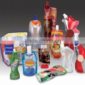 stand up pouch bag with spout for juice& milk etc