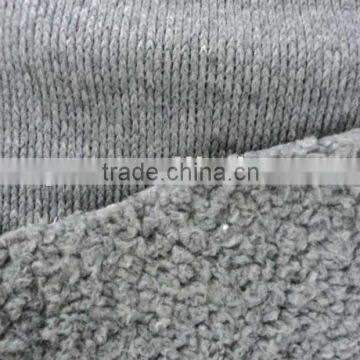 acrylic fur dark gray knitted backing