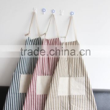 New design wholesale linen stripekitchen apron