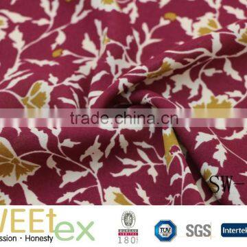 Spring top wholesale women dresses 100%Polyester georgette ggt flower print fabric