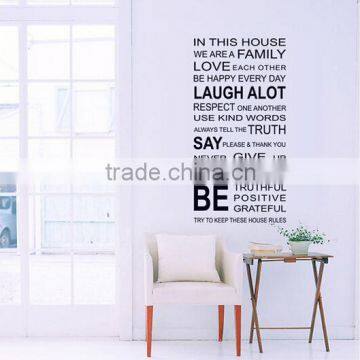 2016 Home Decor Words Vinyl Sticker Wholesale Custom Wall Sticker