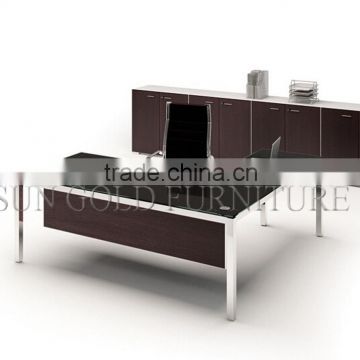 Modern Mini Glass Office Table Small Office Manager Desk(SZ-OD492)