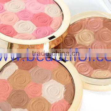 Fashion design blush!Smooth look blends well romantic color for face use