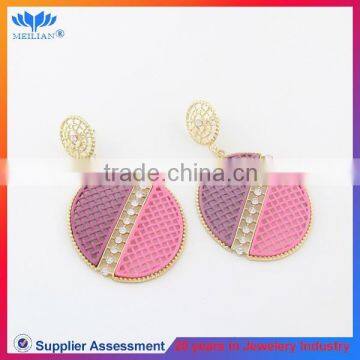 High quality colorful hollow slice drop earrings with zircon inset for women