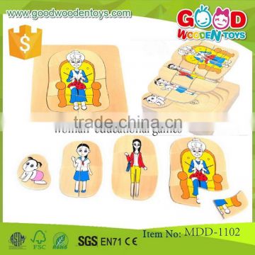 New Style Grandma & Grandpa 5 Layer Puzzle OEM Educational Wooden Kids Toys Puzzles MDD-1102