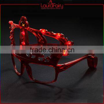 Laura Fairy Festivel Supplies Red Crown Shaped Luminator Neon Party Sunglasses                        
                                                Quality Choice