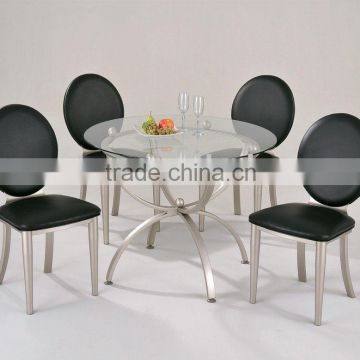 Design Clear glass dining with four chairs set