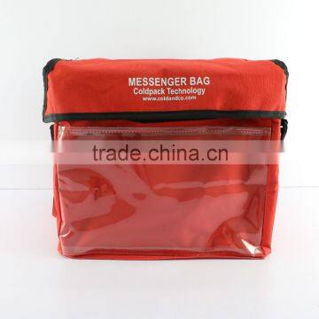 Red Color Portable Shoulder Lunch PVC Bag Insulated Cooler Ice Bag Hand photo-2