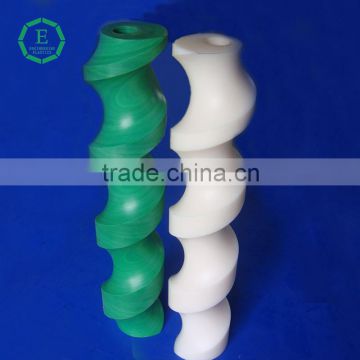 Custom CNC machined for plastic Nylon transporting screw color nylon conveyer screw