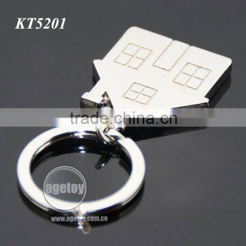 Mini House Shaped Promotional Zinc Alloy Silver Blank Metal House Shape Key Holder photo-4