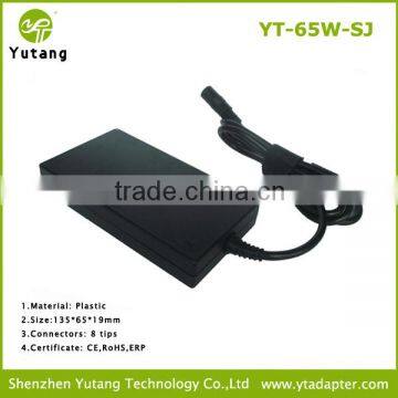 65w slim auto plastic PC ac power supply adapters home use for laptop