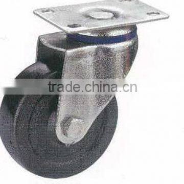 hard rubber Caster with nylon core stainless steel bracket