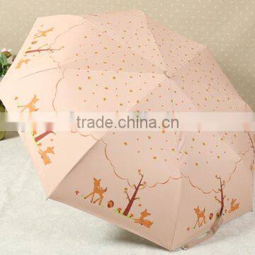 3 Folding Cheap UV Black Metal Frame Check Silver Umbrella photo-4