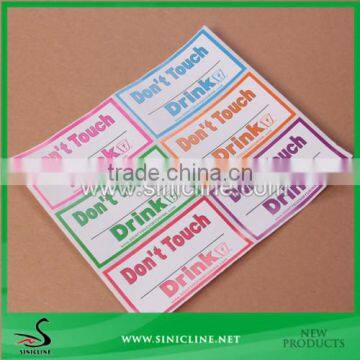 Sinicline OEM Wholesale Drink Cup Paper Sticker