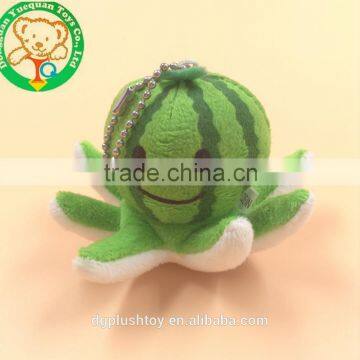 small cute Watermelon octopus shaped key chain plush toy for sale