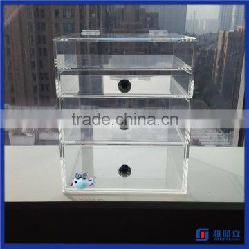 Wholesale Clear Acrylic Makeup Organizer with Drawers / Acrylic Box Cosmetic Cases