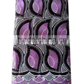 Latest Heavy Cotton Lace Fabric Embroidery/wholesale African Lace Fabrics Tulle Quality Choice photo-4
