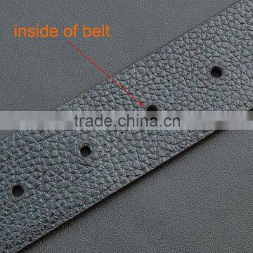 Cubic Grid Textured Genuine Cowhide Leather Mens Western Belts photo-5