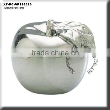 chrome plating ceramic silver apple figurine