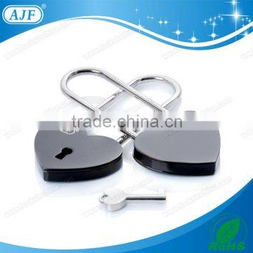 AJF Black Long Bow Heart shaped Love Padlock - Top quality (Lovelock, Gift, Liebesschloss, love lock, wishlock, cadenas d'amour