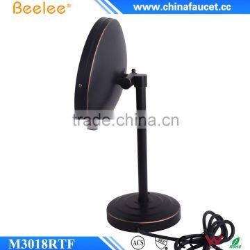 ORB Black Round Mirror 8'' Thin Single Way Lighted Table Mirror photo-3
