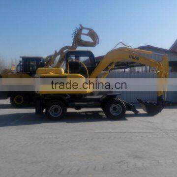 China hot small wheel excavtor mini wheel excavators 6tons,7tons,8tons,10tons