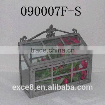 Vintage Gray Metal Conservatory With Glass for Wholesale Garden photo-3