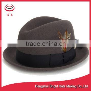 Wool Felt Fedora Hat Short Brim Stingy Felt Hat Waterproof&crushable photo-3
