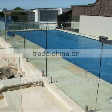 frameless tempered Glass Fence with EN12150, AS/NZS2208:1996, BS62061981