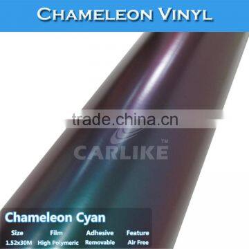 High Quality 1.52x30m Air Bubble Free Chameleon Blue PVC Car Vinyl Roll photo-4
