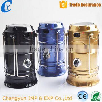 outdoor plastic 6 LED camping lantern multifunction rechargeable solar LED camping light with mobile phone charger                        
                                                Quality Choice
                                                     