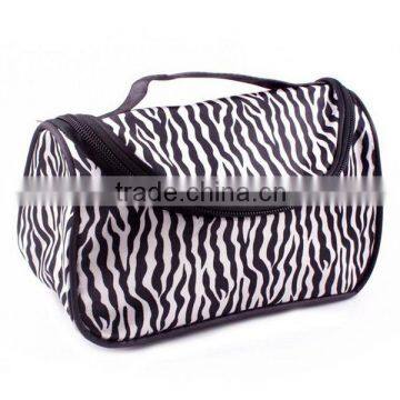 Fashion Zebra Pattern Lady Makeup Bag Women Portable Cosmetic Toiletry Bags