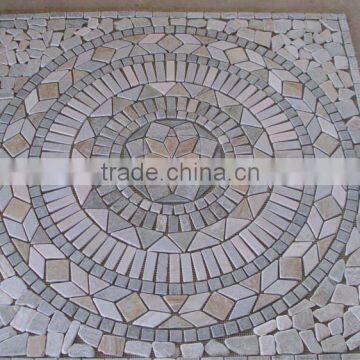 concentrical Mosaic flower patterns with mesh back, Mosaic patterns,wall panel