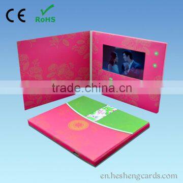customized high quality invitation lcd video greeting card
