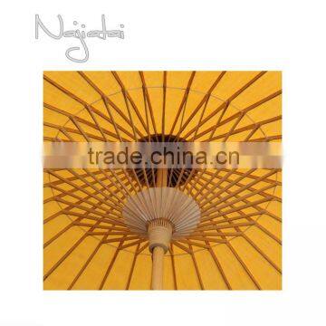 Kimono Orange Hand Painted Handmade Japanese Cloth Paper Umbrella photo-4