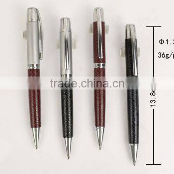 popular heavy metal leather ball pen twist action
