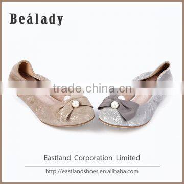 2016 Fashion Private Label Glitter Suede Leather Women Ballerinas Shoes photo-3