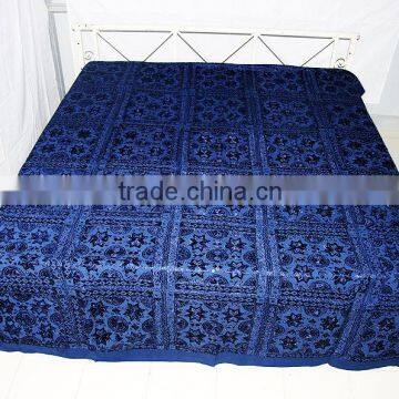 Blue Mirror Embroidered Bedsheets