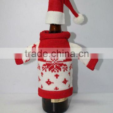 Hot sale knitting christmas wine bottle cover